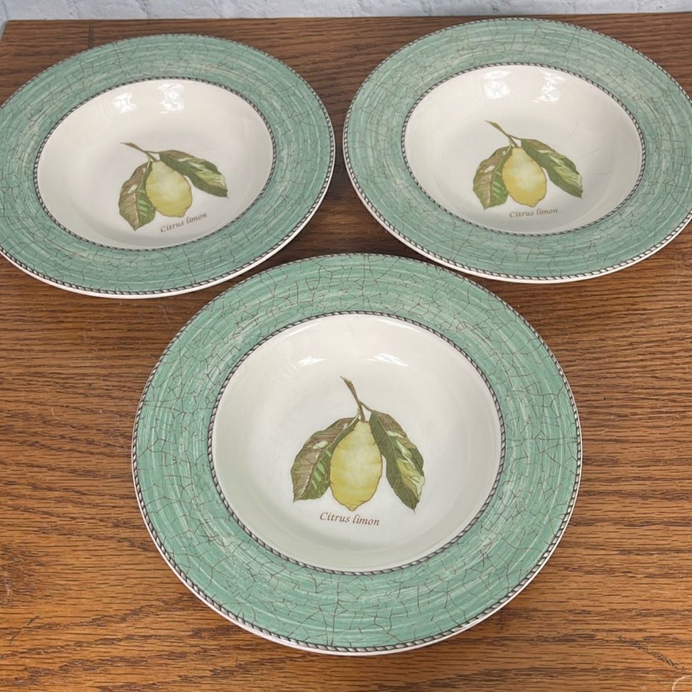Set of 4 WEDGWOOD Sarah’s Garden Salad Plates Green Queen’s Ware ENGLAND 8 1/4"